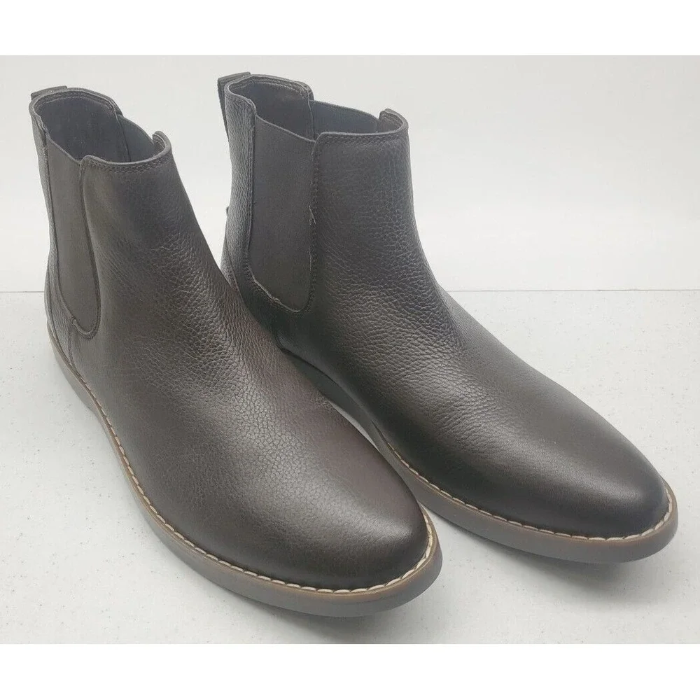 Sperry Men's Newman Leather Chelsea Boots Brown STS25406 Size 9M New/Blem
